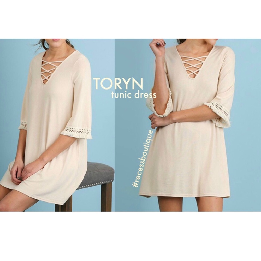 Umgee Crisscross V-neck Tunic/Dress